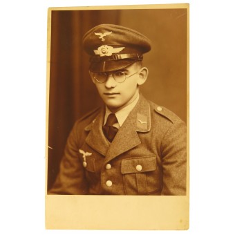 Fotoporträtt av Luftwaffes luftvärnsartilleri soldat av värvad rang. Espenlaub militaria